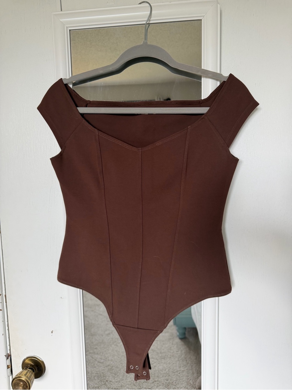 Abercrombie & Fitch Off-Shoulder Brown Womens Bodysuit (Never Worn)